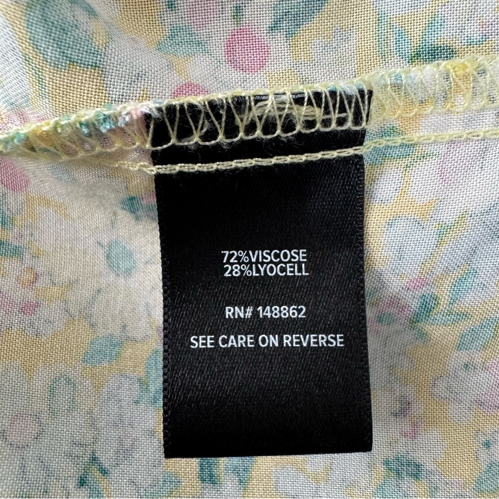 Torrid Yellow Floral Dress Womens 1 1X 14-16 Mini Challis Tiered Sleeveless Tank - Picture 9 of 14
